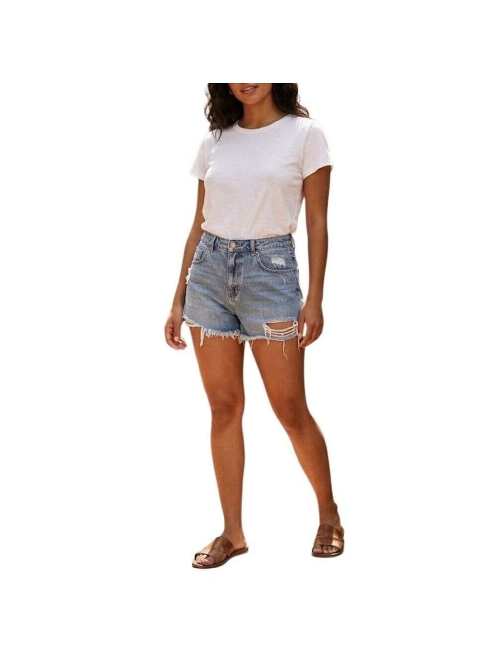 PACSUN distressed High rise mom shorts size 30